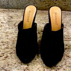 Black, Mules by SHOE DAZZLE. Very on trend.